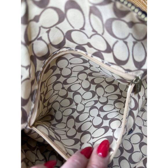 Coach 1941 Croc Embossed Patent Leather Tote Large Dark Brown Shoulder Bag - Picture 9 of 10